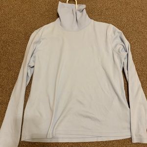 light blue turtle neck